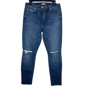 MOTHER Denim High Waisted Looker Ankle Fray Distressed Women's Jeans